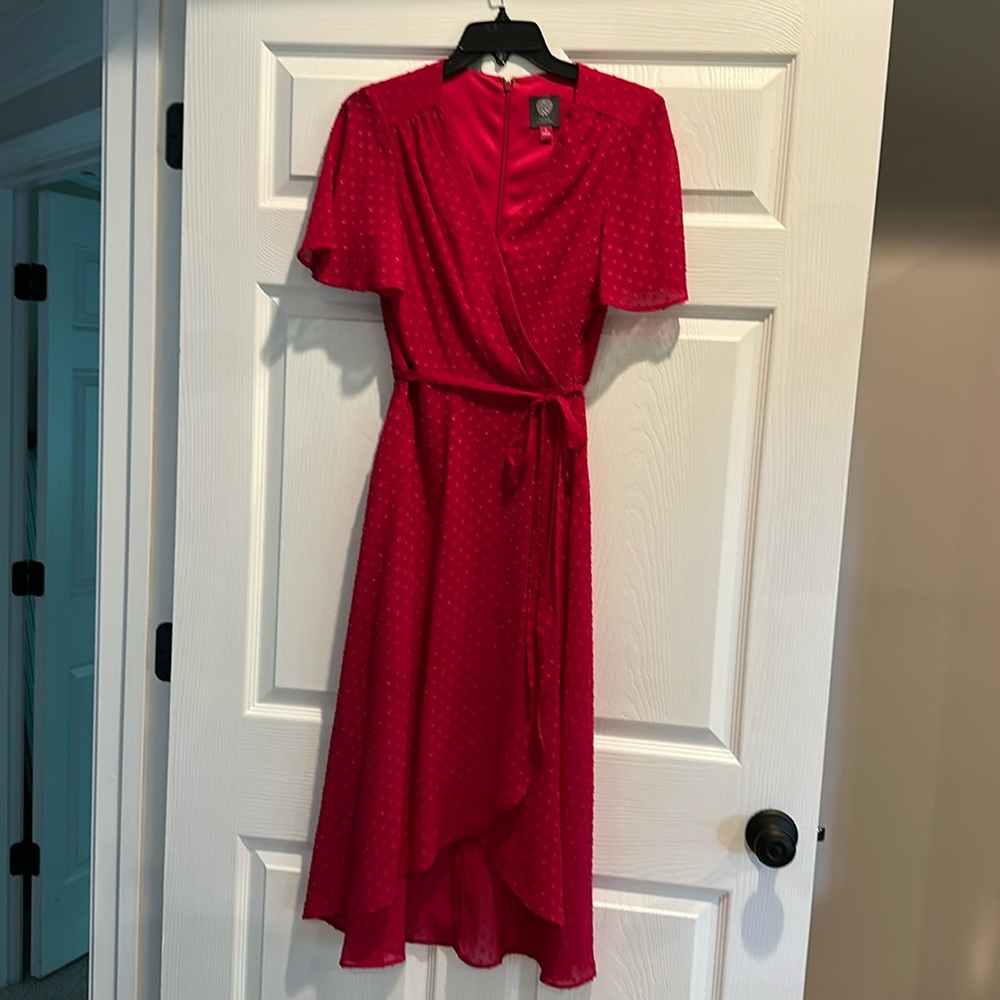 Vince Camuto Pink High Low Wrap Dress